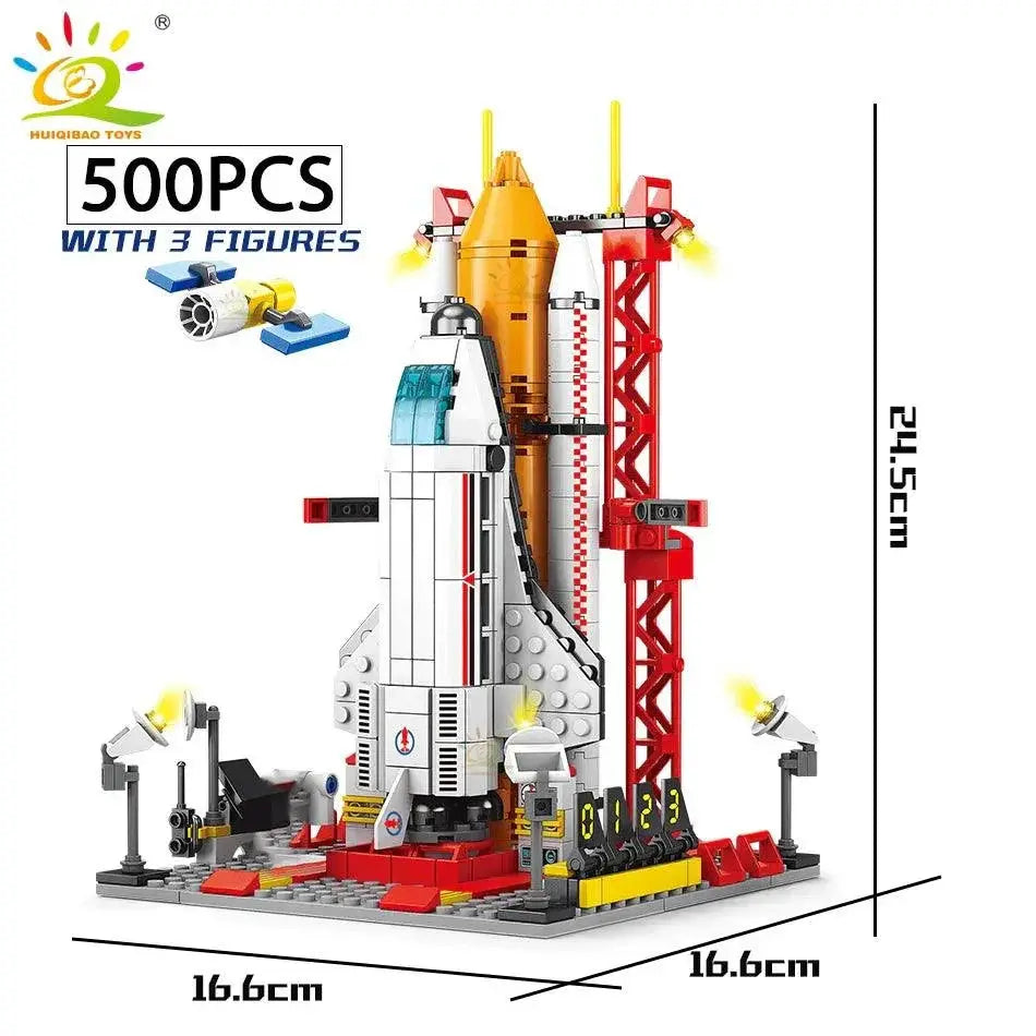 Space Adventure Rocket Building Blocks Set Astronaut Toy
