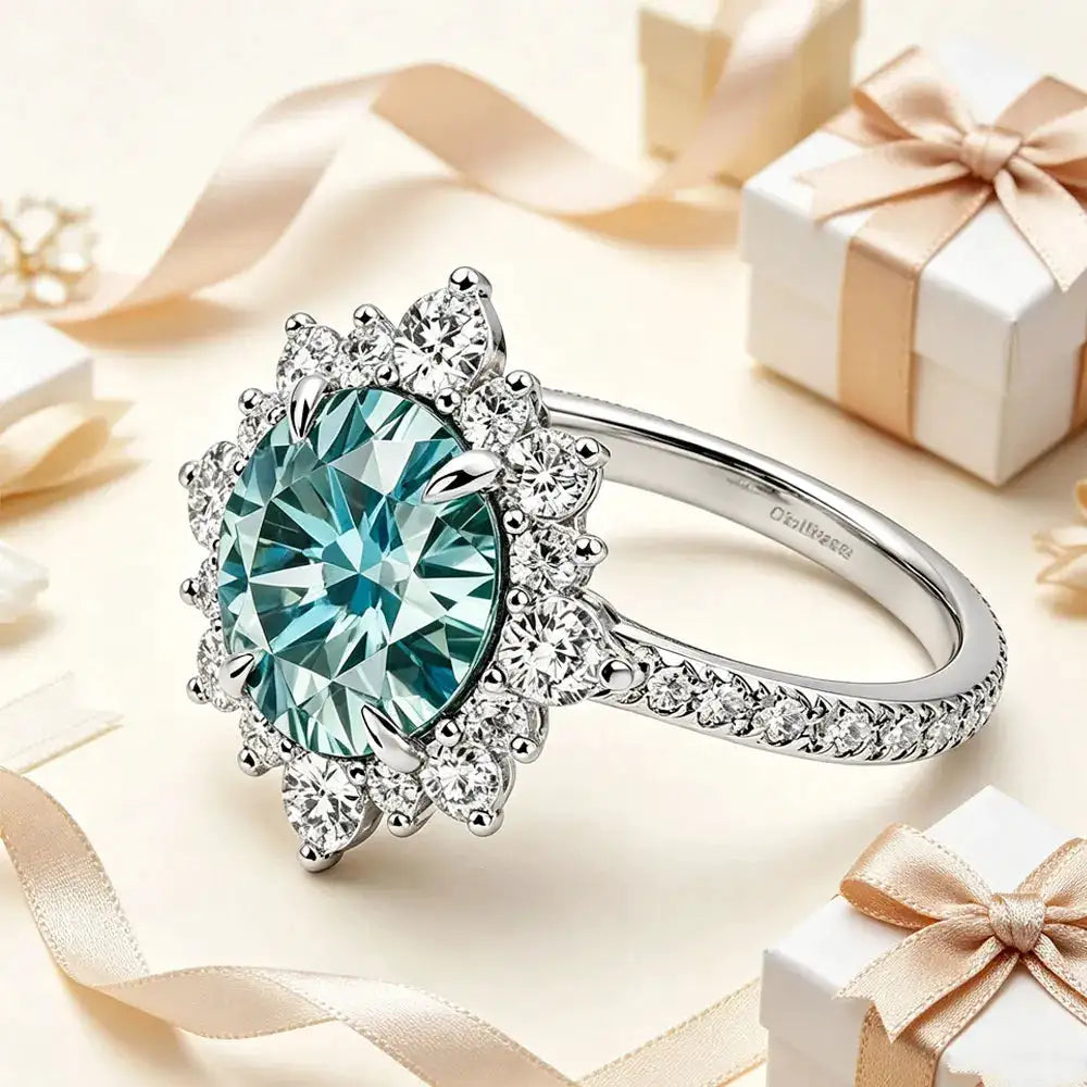 Sterling Silver Sterling Blue Moissanite Band Ring — product image 5