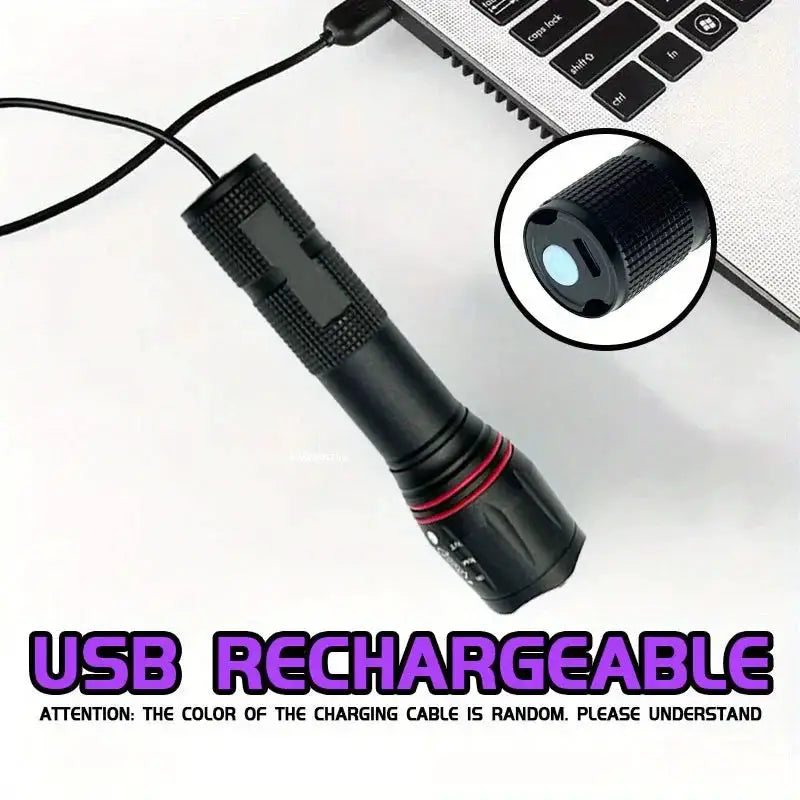 395nm LED UV Flashlight Rechargeable Zoomable Torch Light for Pet Urine Stain Detector Tools Lantern Money Fluorescer Detector