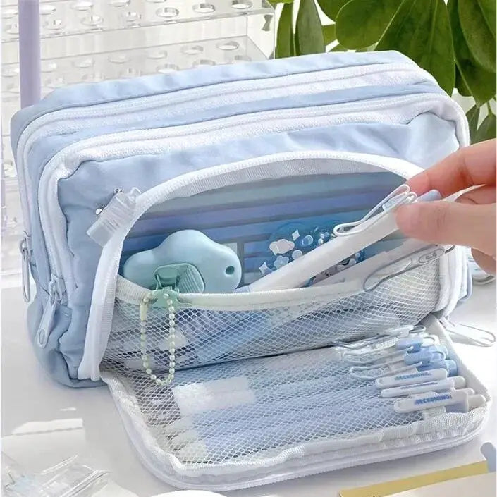 Girl Large Capacity Aesthetic Pencil Bag Zipper Pouch