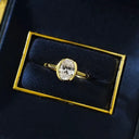 925 Silver Gold Plated Moissanite Ring