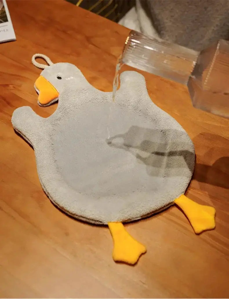 Cartoon Goose Hand Towel Quick Dry Kitchen Bathroom Toilet