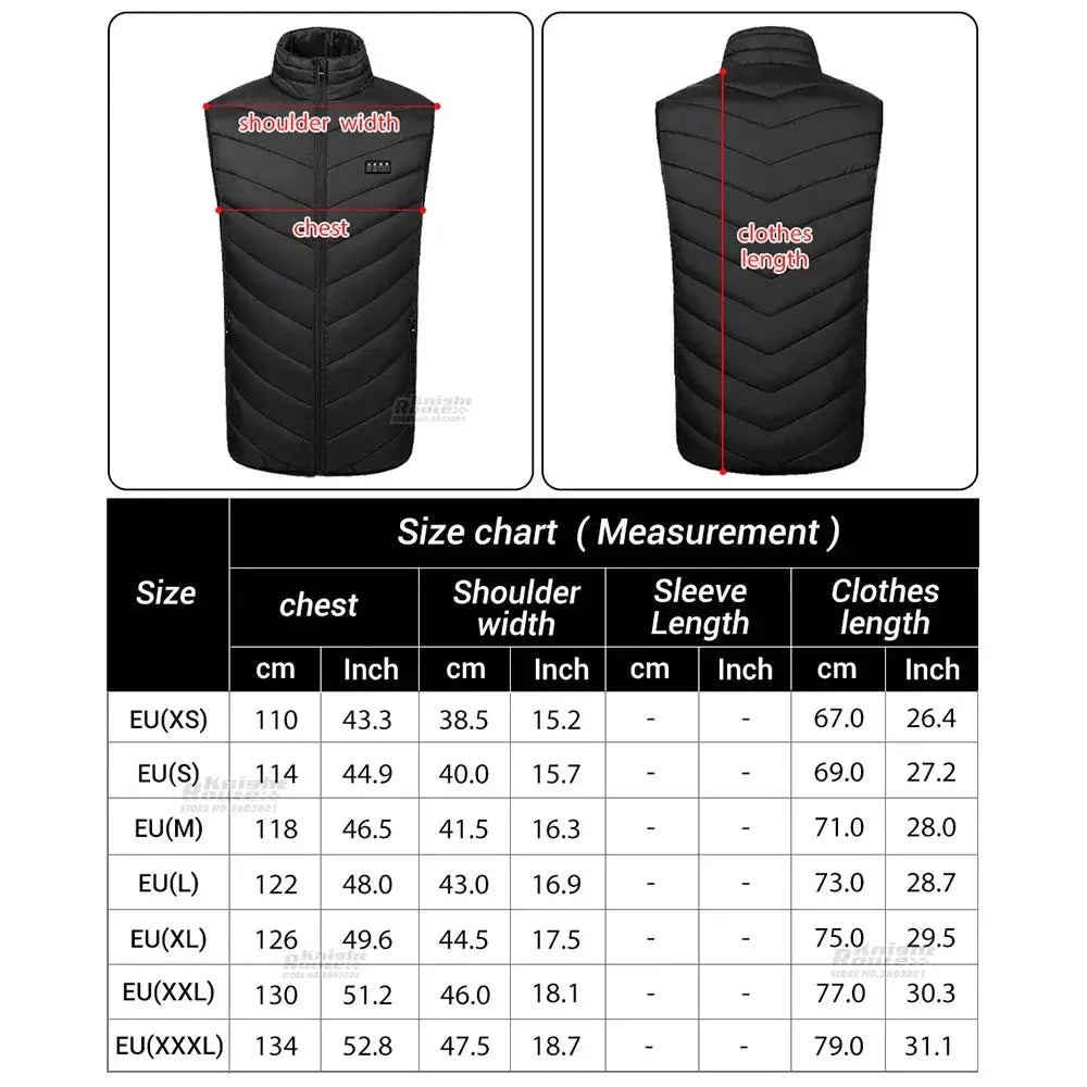 19 Areas Self Heating Vest USB Heated Vest For Men Women