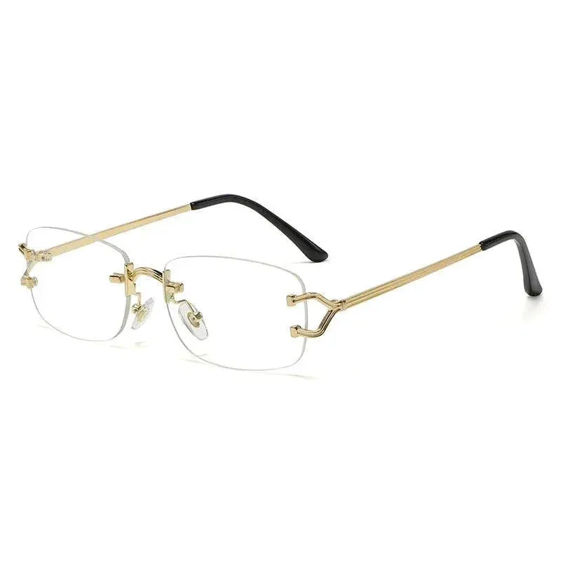 Rimless Rectangle Sunglasses For Men And Women UV Protection