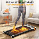 AKLUER Quiet Desk Treadmill 2In1 Walking Pad Incline Shiatsu