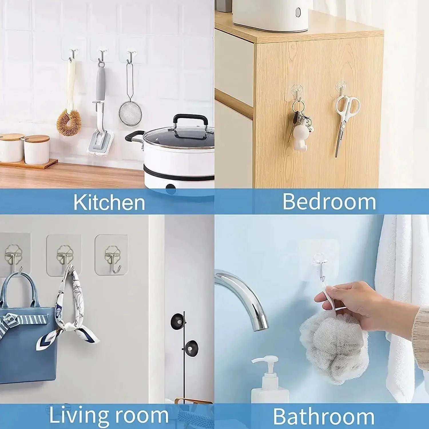 Heavy Duty Adhesive Utility Hooks For Space Organization