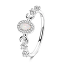 Sterling Silver Ring Sparking Zirconium