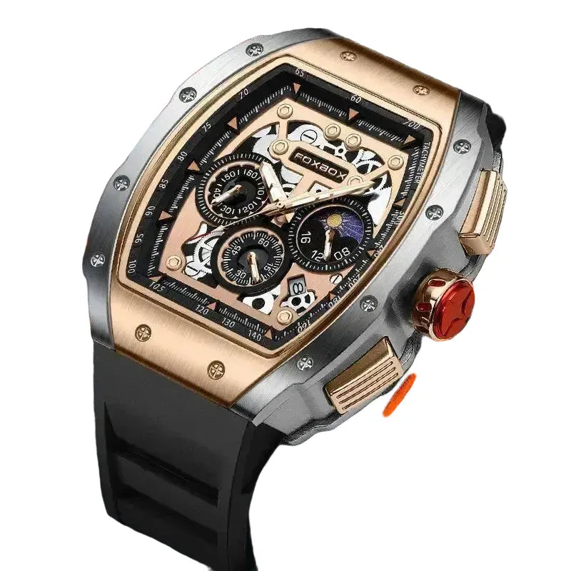 Chronograph Watch for Men Waterproof Relogio – Rose black product view 1