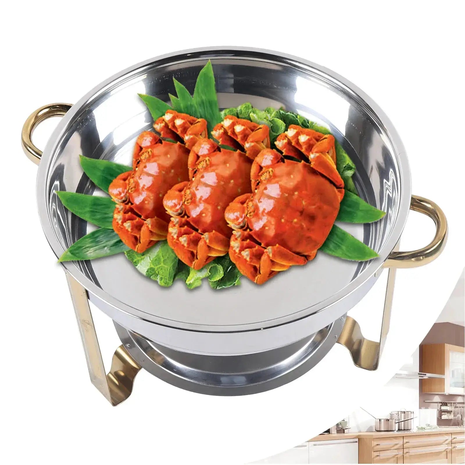 4L Stainless Steel Gold Warming Chafing Dish for Buffets