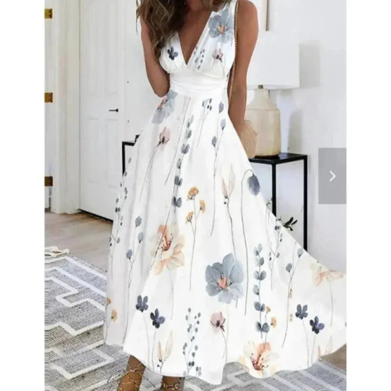 Bohemian V Neck Maxi Dress For Summer Chic Fashion