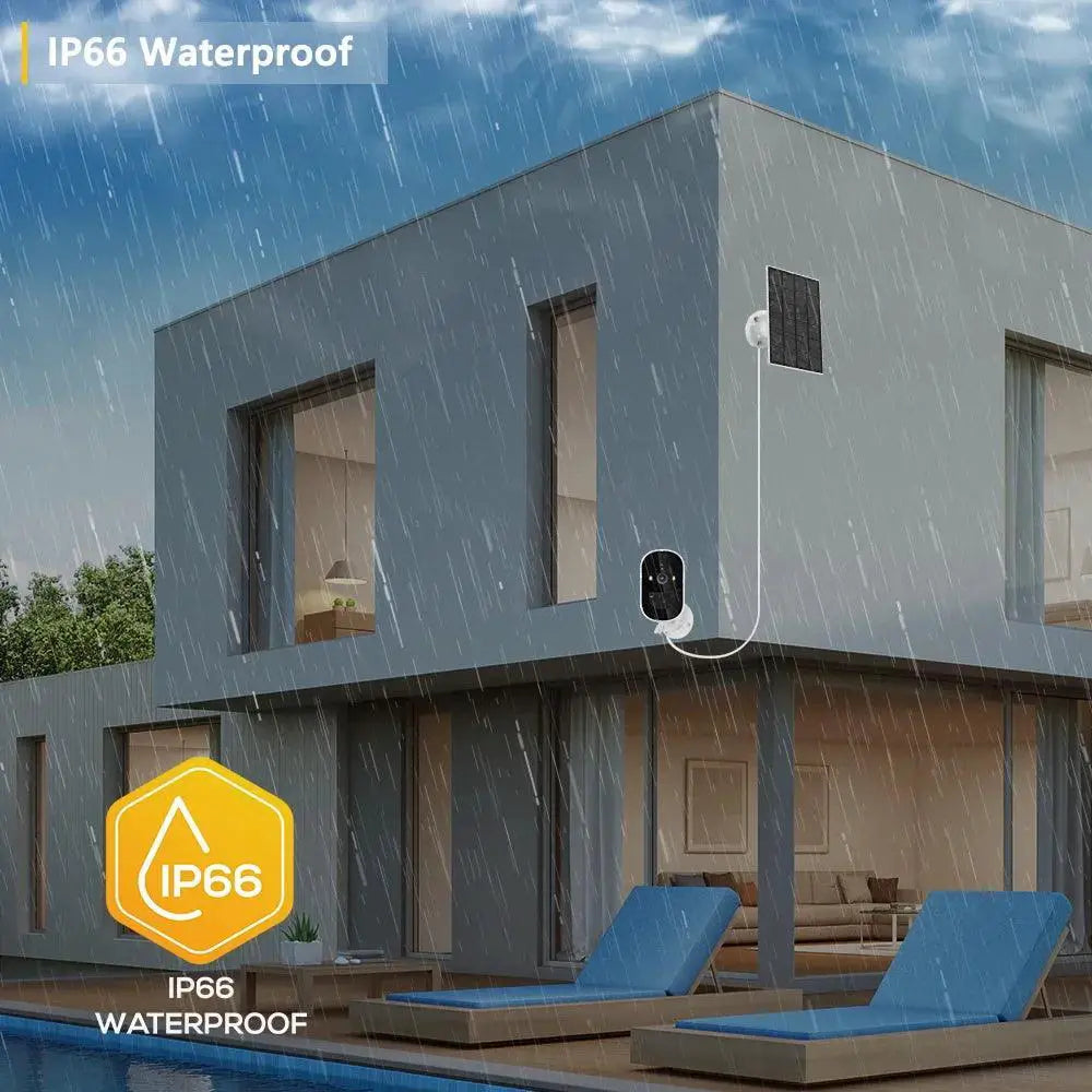 Solar-Powered WiFi Security Camera With Two-Way Audio