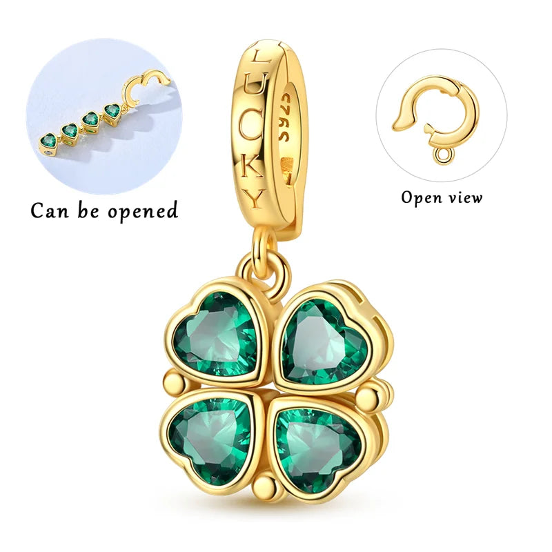 Sterling Silver Golden Clover Charm