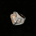 Men Silver Hip Hop Ring With Moissanite