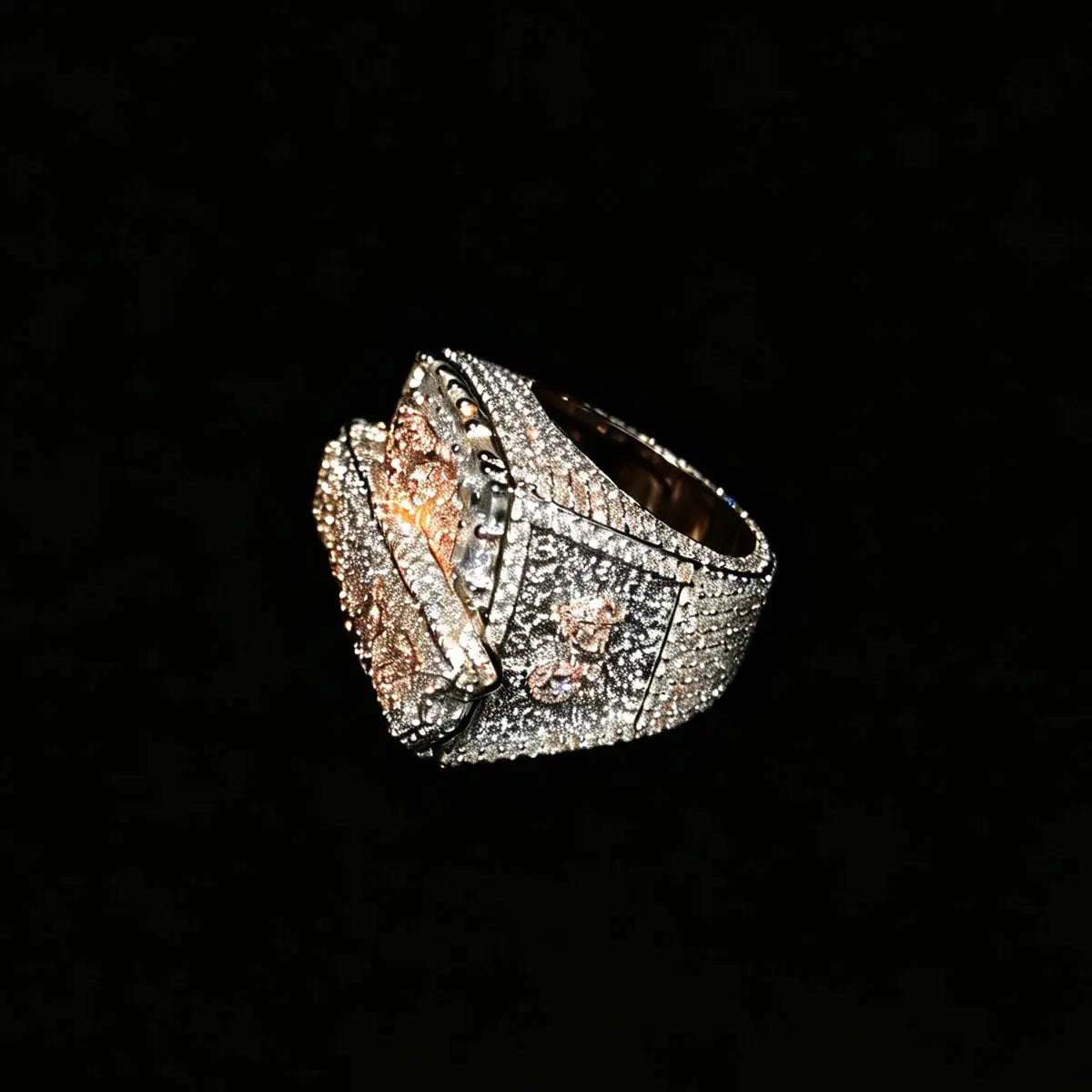 Men Silver Hip Hop Ring With Moissanite — product image 3