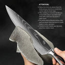 Professional Damascus Kitchen Knife Set With Santoku Cleaver