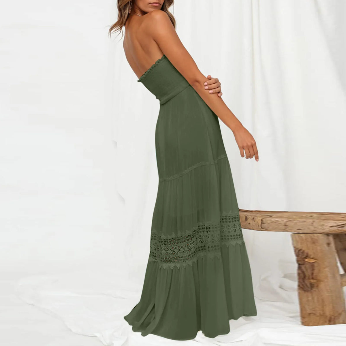 Off Shoulder Lace Vacation Dress