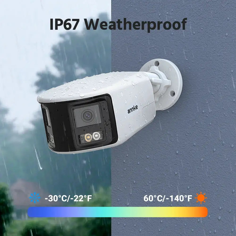 ANNKE 180° Camera Outdoor 8MP 4K Dual Lens Surveillance Camera System Night Vision Human Detection Security 8CH 12MP CCTV NVR