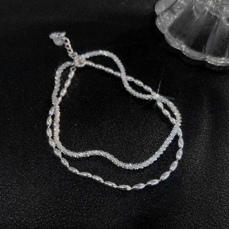 Elegant Silver Gypsophila Bracelet Sparkling Adjustable