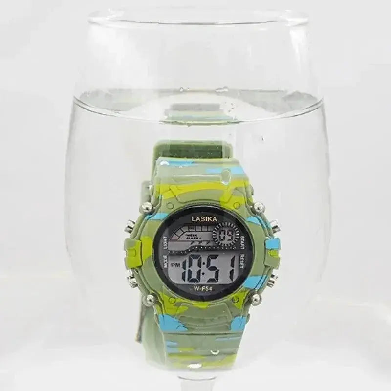 Kids LED Camo Alarm Watch Timepiece For Boys And Girls