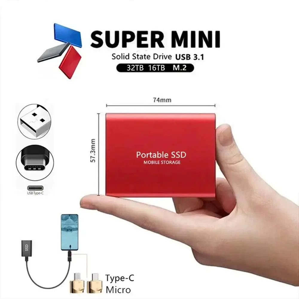 High Speed Portable SSD for Laptop Mac Fast Transfer