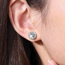 Round Moissanite Stud Earrings Sterling