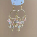 Bohemian Floral Fringe Pendant Earrings For Daily Wear And Weddings All Seasons