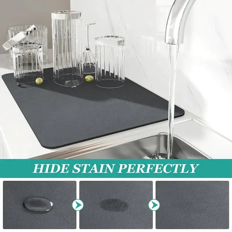 Large Antiskid Kitchen Mat Absorbent Draining Diatom Mud