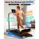 Portable Foldable Treadmill With Handle Incline 2.5HP Home Gym