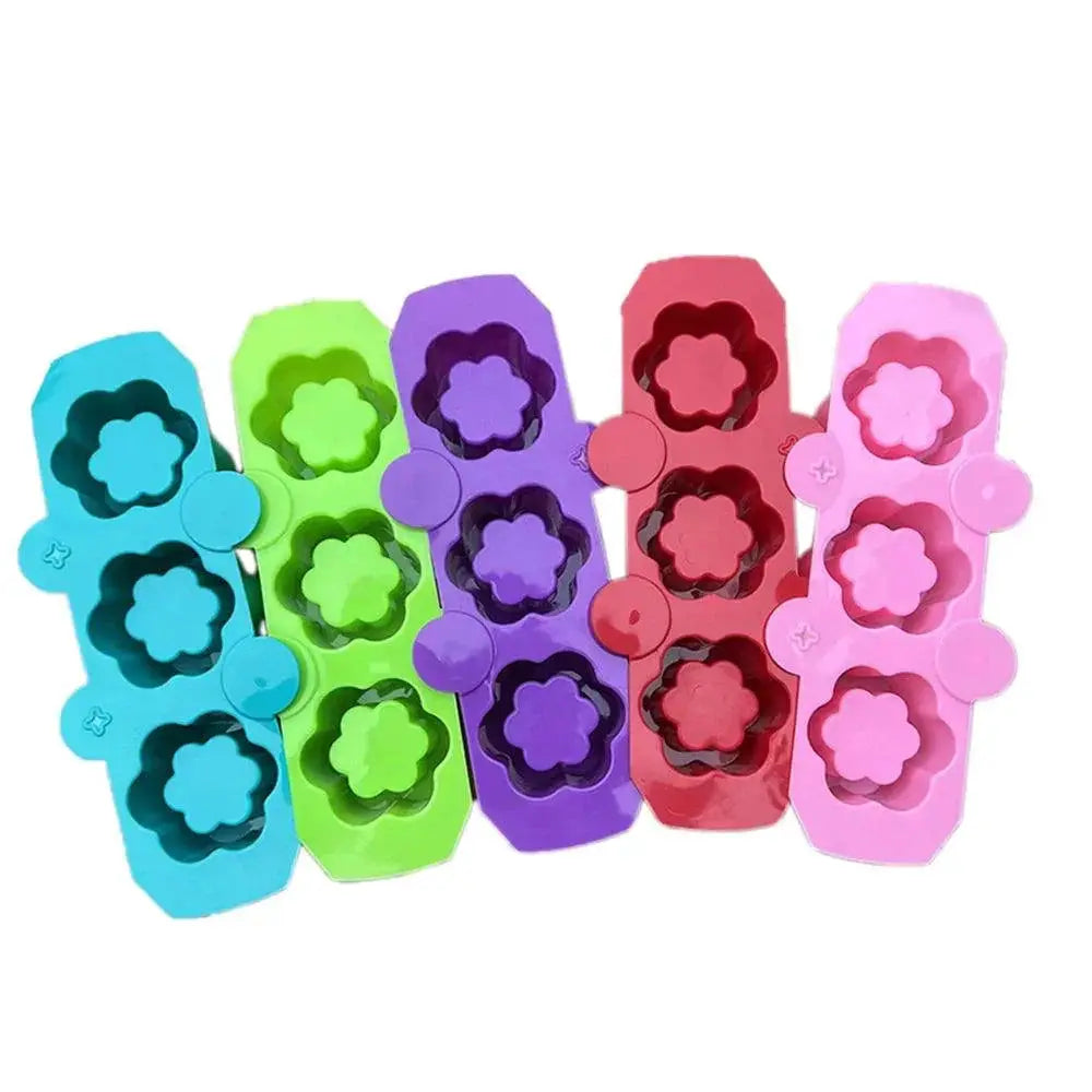 3 Cavity Plum Blossom Succulent Flowerpot Silicone Ice Tray