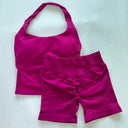 Gym Set Women Backless Halter High Waist Seamless