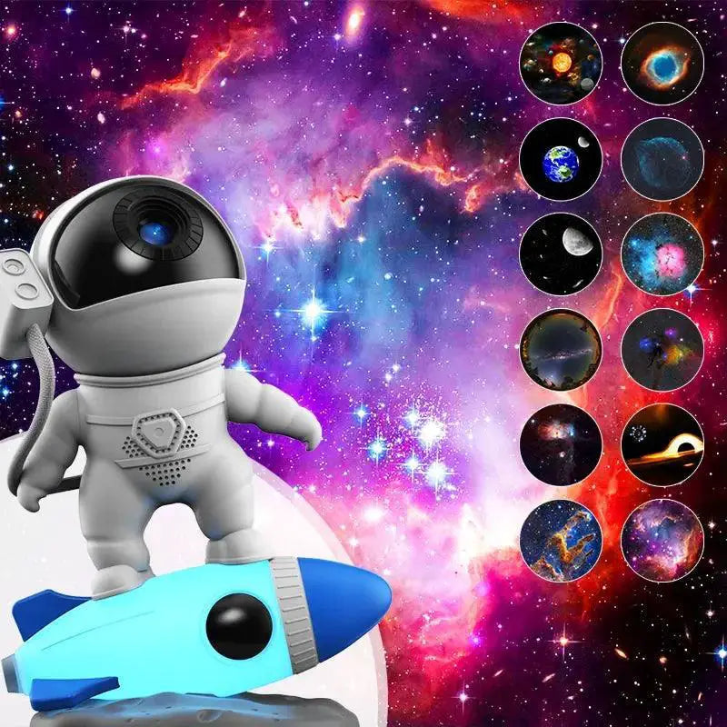 Kids Galaxy Projector Night Light Rocket Astronaut Lamp