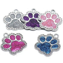 Customizable Glitter Paw Pet ID Tag for Dogs and Cats