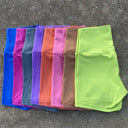 Plus Size High Waist Yoga Shorts - Stretchy
