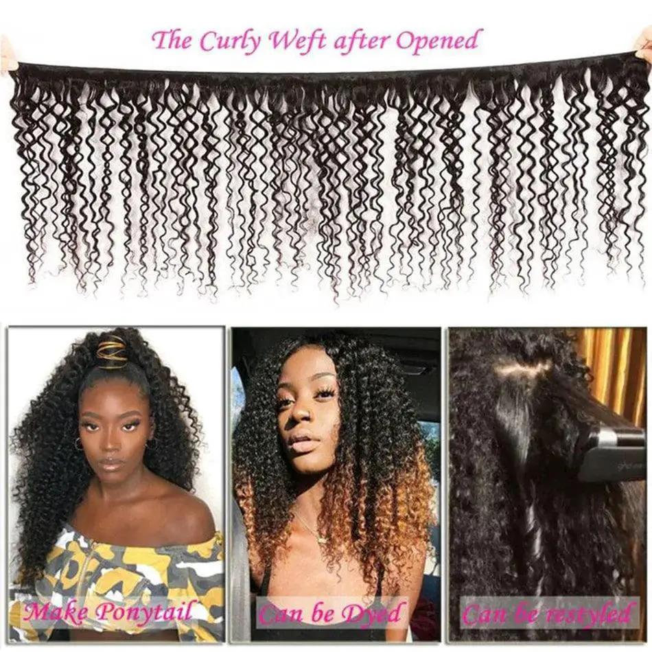 Mongolian Kinky Curly Hair Bundles Premium Extensions Women