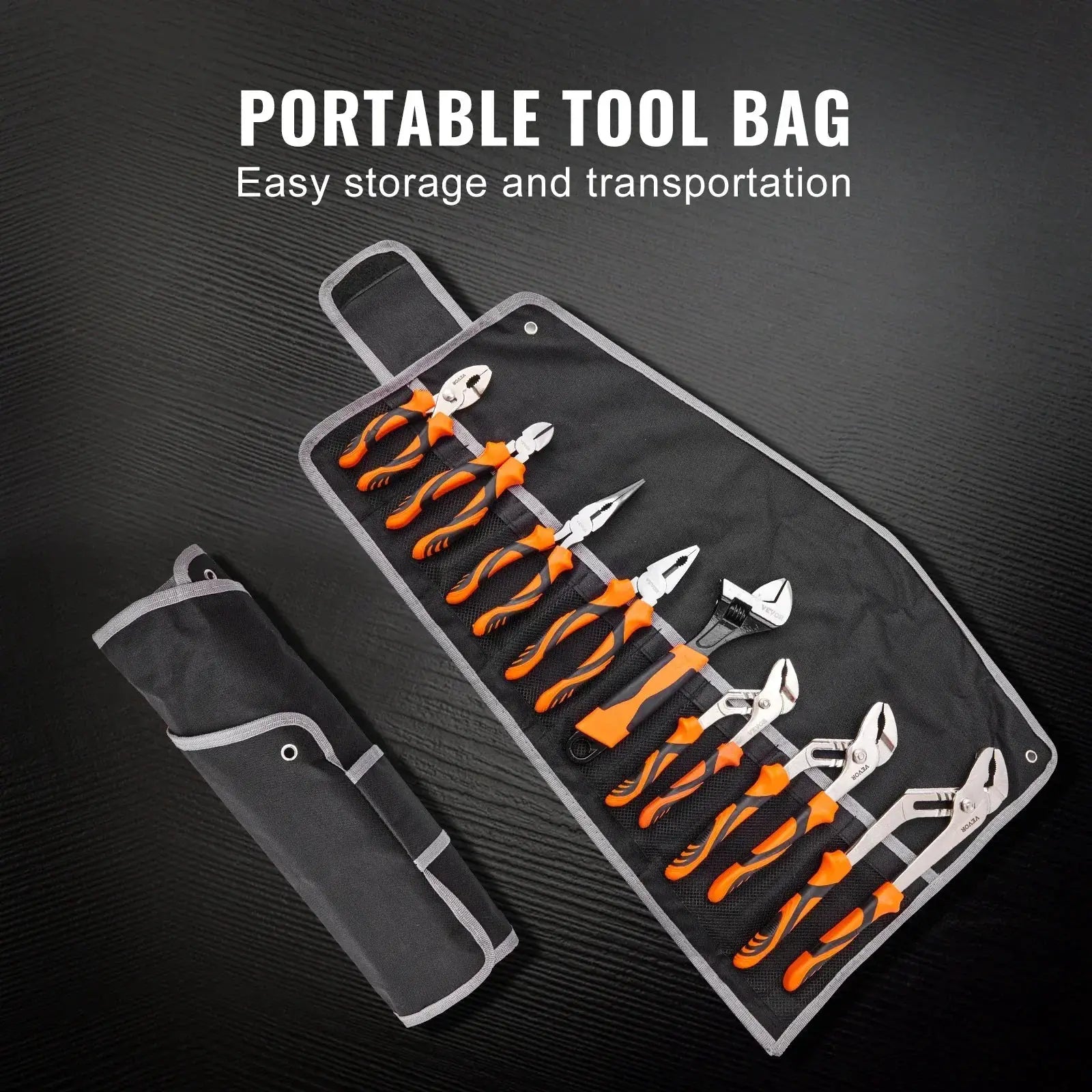VEVOR 8 Piece Pliers Set High Carbon Steel Tool Bag