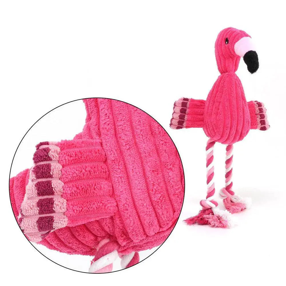 Cute Pink Flamingo Interactive Dog Toy for Playful Dogs