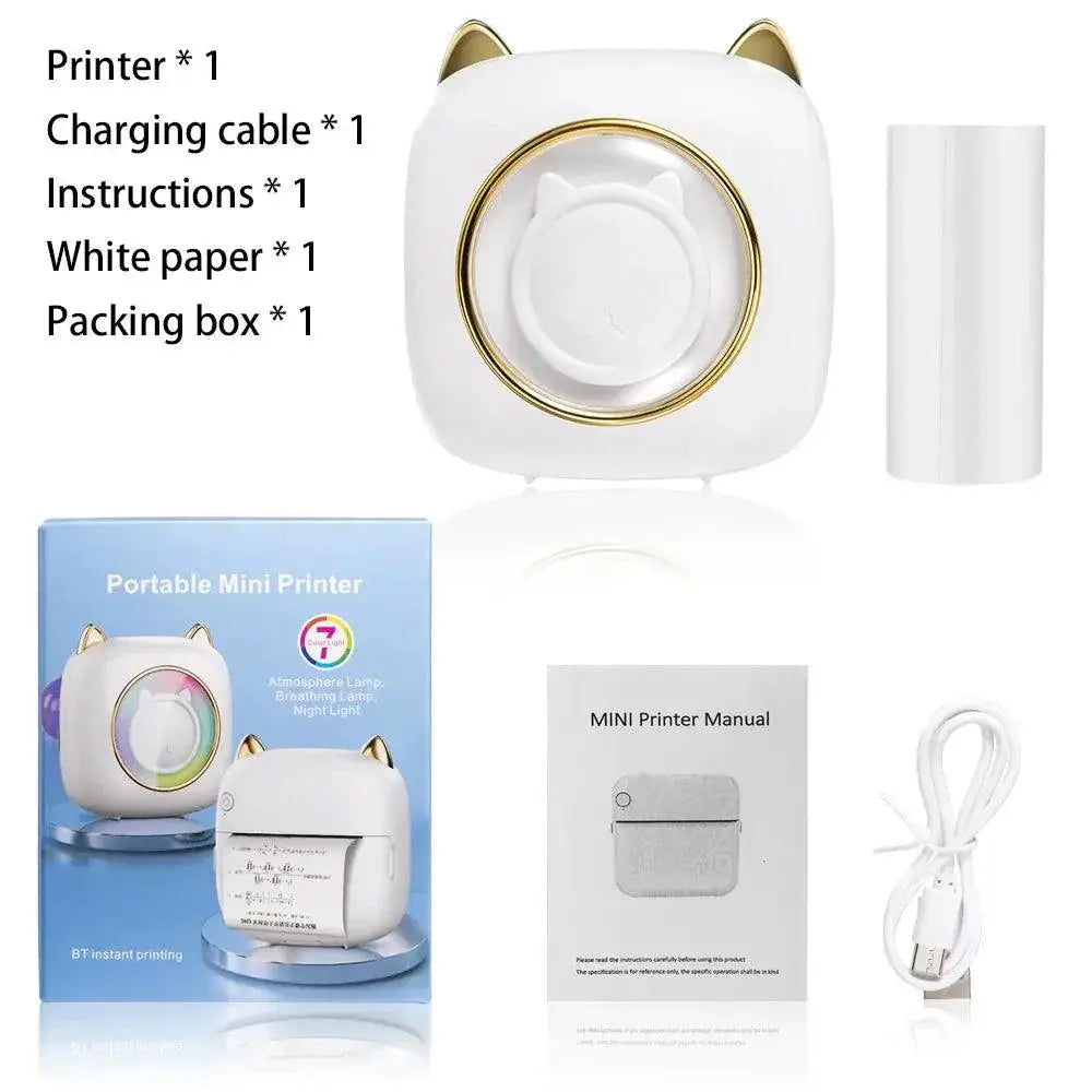Mini Pocket Printer Portable Thermal Sticker Bluetooth