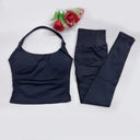 Yoga Set Seamless Backless Halter Top Leggings