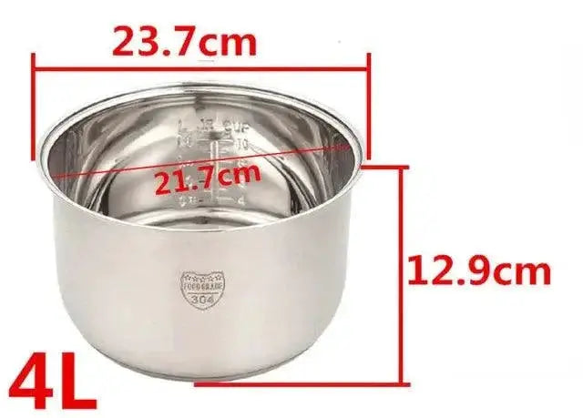 Rice Cooker Pot Replacement 304 Stainless Steel Nonstick 5L