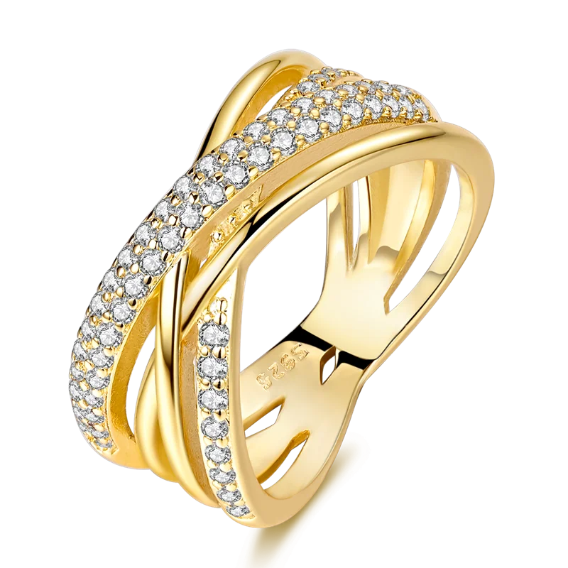 Sterling Silver Ring Gold Color