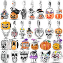 Halloween Skull Charm Bead Sterling