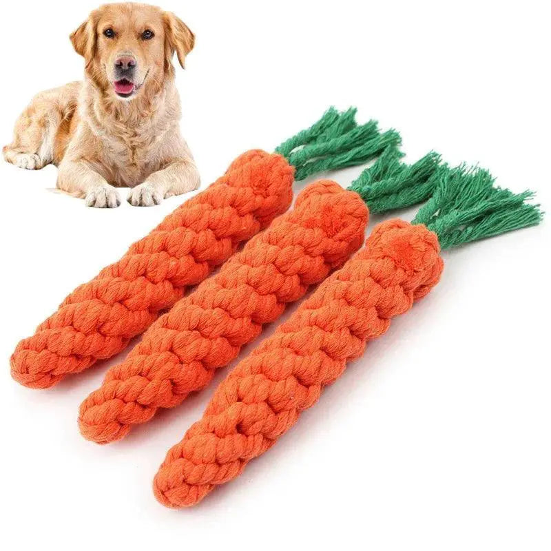 Interactive Dog Toy Set Braided Rope Ball And Dumbbell