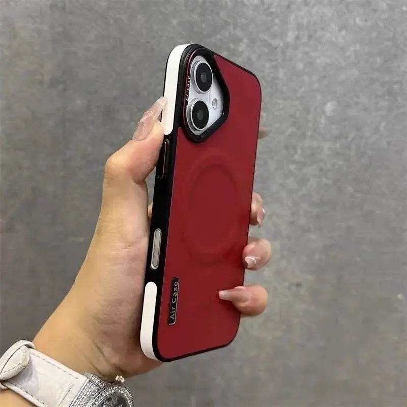 Luxury Matte Leather Magnetic For Magsafe Phone Case For iPhone 18 17 16 15 14 Pro Max Wireless Charging Shockproof Bumper Cover