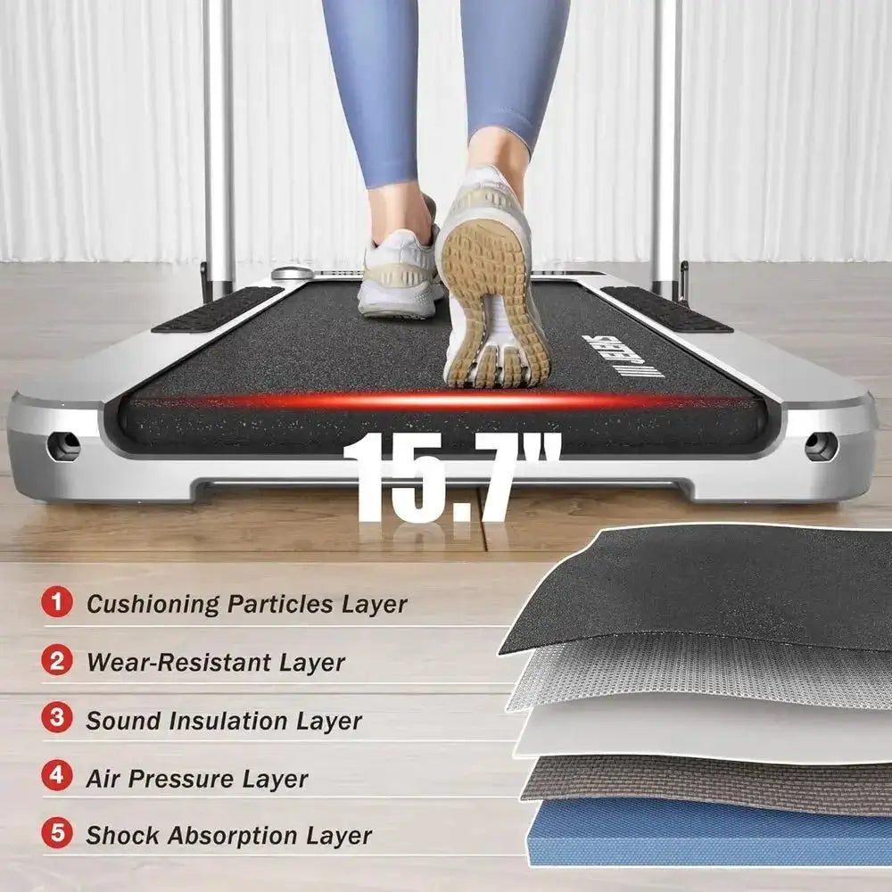 Portable 2-in-1 Incline Walking Pad Treadmill, 265 lbs Capacity, 2.5HP Motor with Gesture Control