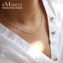 eManco Gold Color Stainless Steel 316 Chain Choker Necklace