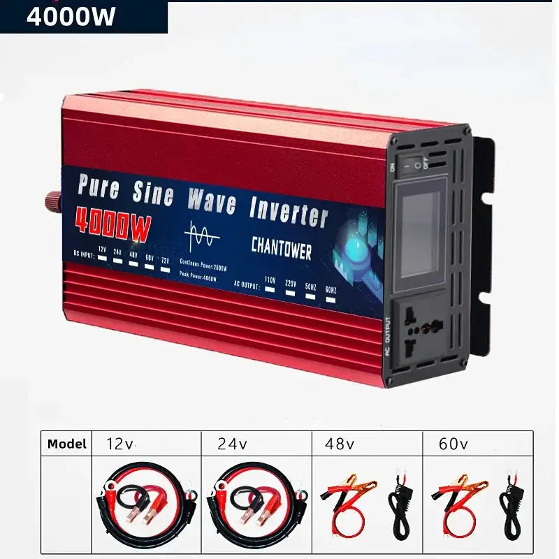 Pure Sine Wave Inverter 12V 220V 110V 2000W 4000W 5000W DC To AC 50Hz 60Hz Portable Power Voltage Converter Car Solar Inverter