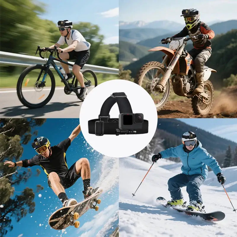 Adjustable Camera Headband Strap Kit For GoPro 13 12 11 10 9 8 Insta360 X6 X5 X4 DJI Action 6 5 AKASO SJCAM Phone Holder Vlog