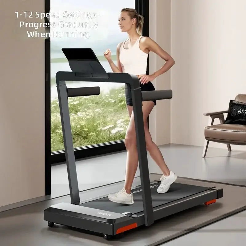Treadmill, Foldable Quiet Electric Walking Machine for Home Use, Indoor Fitness Equipment, Compact Design