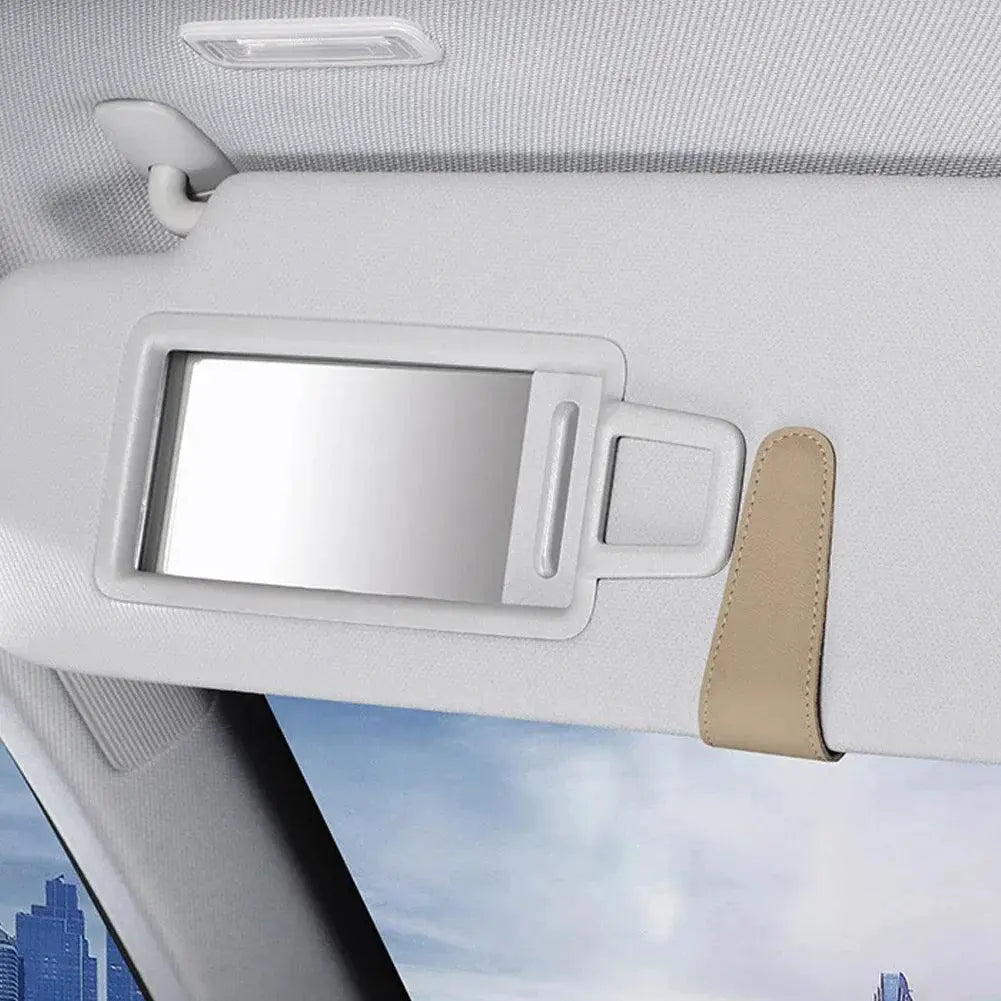 Sleek PU Leather Car Sunglasses Holder Clip Organizer