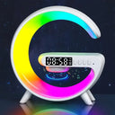 Multifunction RGB Light Bluetooth Speaker Alarm Clock 15W Wireless Charger Stand Pad For iPhone Samsung